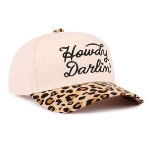 Howdy Darlin' Two-Tone Cotton Cap Leopard Print O/S NEW